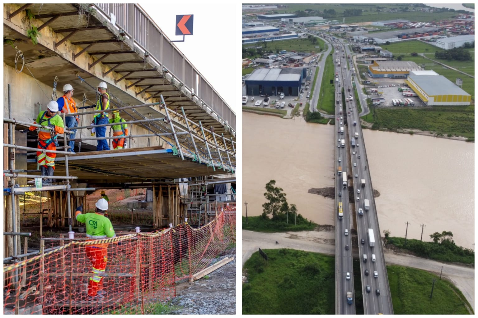 Obras na ponte do Rio Itajaí-Açu alteram trânsito noturno na BR-101