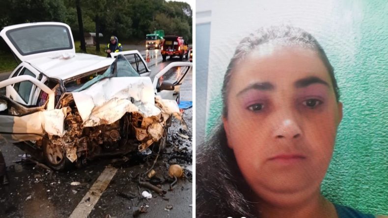 Mulher morre em colisão frontal na BR-116 em SC