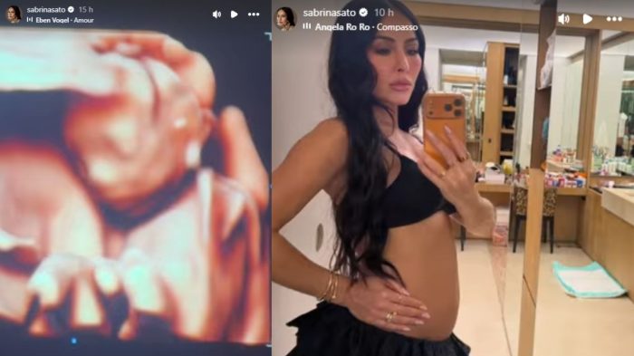 Sabrina Sato mostra ultrassom e reação de Nicolas Prattes encanta