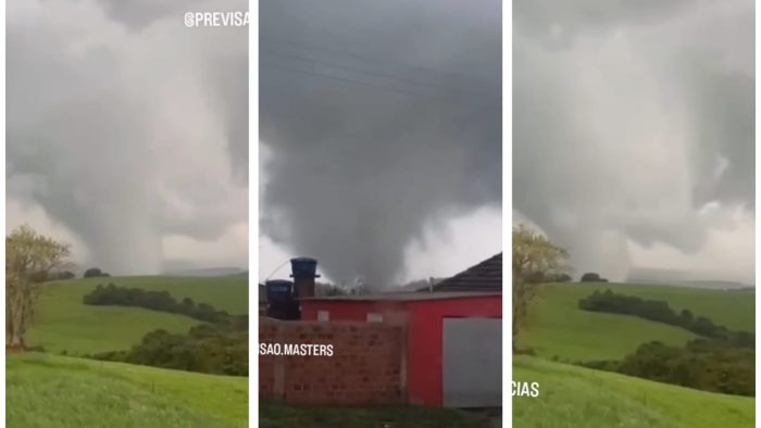 Impressionante: vídeo mostra novo tornado atingindo o RS