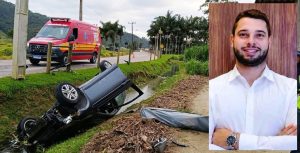Carro capota para dentro de vala e motorista morre afogado
