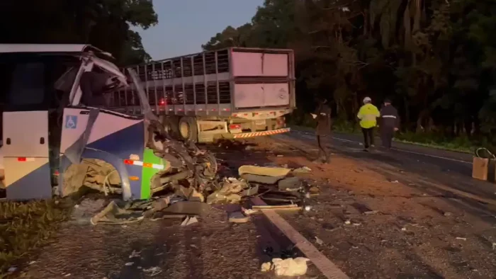 Tragédia: 22 pessoas morrem após acidente entre ônibus e carreta na BR-373