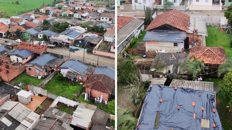 Temporal com granizo deixa rastro de destruição em SC