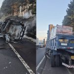 Colisão na SC-114 termina em explosão de carro e deixa feridos