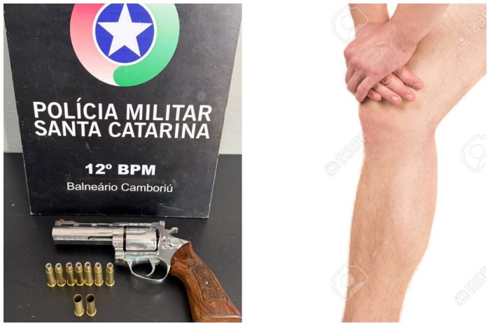 Homem atira na própria perna ao sacar revólver para ameaçar outro homem