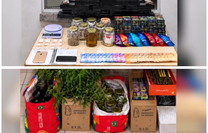 PM faz grande apreensão de drogas e encontra material usado no tráfico