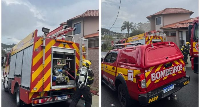 Incêndio em residência mobiliza bombeiros e deixa dois idosos expostos à fumaça