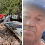 Caminhão tomba e motorista morre após ficar sob carga de carne suína