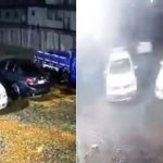 Vídeo: força do vento levanta carro no interior do Paraná