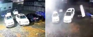 Vídeo: força do vento levanta carro no interior do Paraná