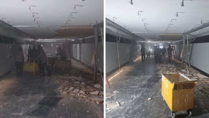 Teto do ‘túnel do tempo’ desaba na Câmara dos Deputados