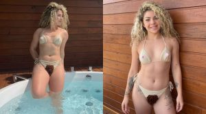 Dona de barbearia nudista cria biquíni com pelos pubianos
