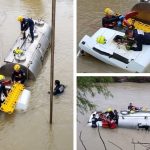 Preso em caminhão submerso, motorista respira por tubo até o resgate em SC