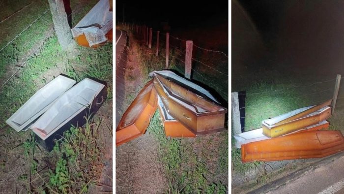 Mistério em SC: caixões em rodovia mobilizam polícia