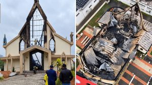 Imagem de Nossa Senhora resiste a incêndio em igreja de SC